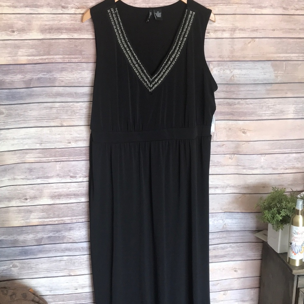 New Directions black beaded neck maxi dress